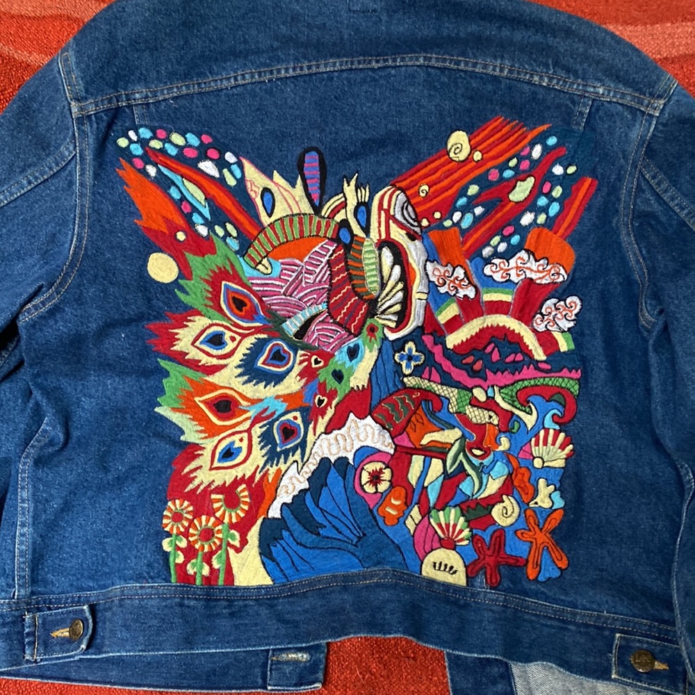 WOMENS LEE RIDERS DENIM JACKET SZ 1X EMBELLISHED BEAUTIFUL - Picture 1 of 5